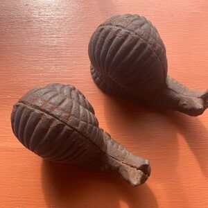 2 Antique Cast Iron Snails